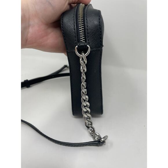 Michael Kors Jet Set Large East West Crossbody Bag Black Logo Saffiano - Picture 5 of 8